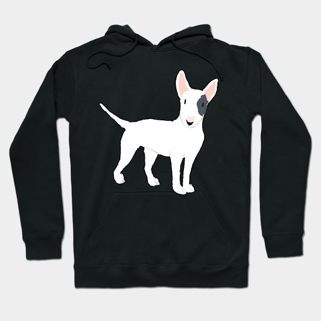 Bull Terrier White Black Eye Patch - Bull Terrier Hoodie by HarrietsDogGifts